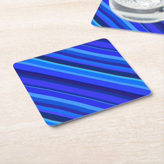 Blaue Diagonalstreifen Rechteckiger Pappuntersetzer (angewinkelt)