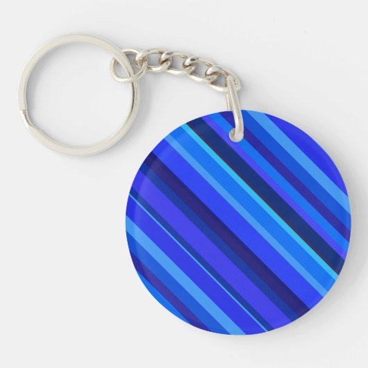Blaue Diagonalstreifen Schlüsselanhänger (Vorderseite)
