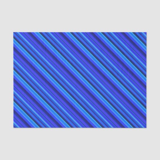 Blaue Diagonalstreifen Seidenpapier (Vorderseite)