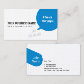 Blaue Dialogfeld-APP-Entwickler-Visitenkarte Visitenkarte (Vorne/Hinten)