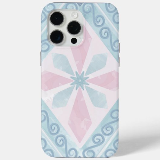 Blaue Diamant-Geometrie-Muster Case-Mate iPhone Hülle (Rückseite)