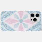 Blaue Diamant-Geometrie-Muster Case-Mate iPhone Hülle (Rückseite (Horizontal))