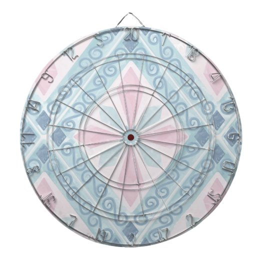 Blaue Diamant-Geometrie-Muster Dartscheibe (vorne)