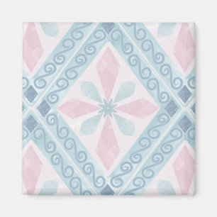 Blaue Diamant-Geometrie-Muster Magnet