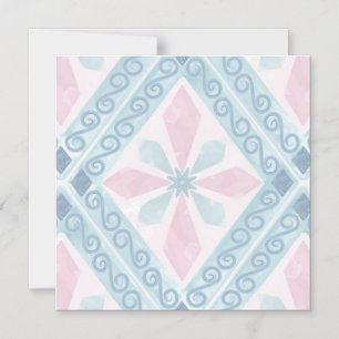 Blaue Diamant-Geometrie-Muster Magneteinladung