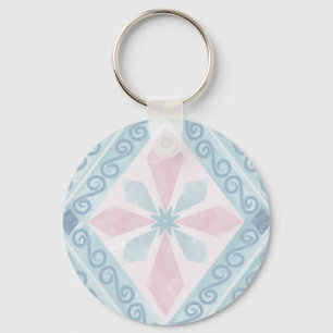 Blaue Diamant-Geometrie-Muster Schlüsselanhänger