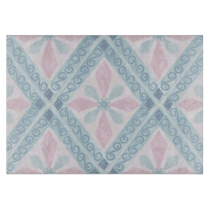 Blaue Diamant-Geometrie-Muster Schneidebrett