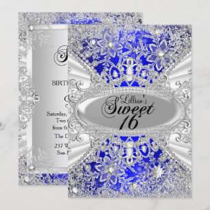 Blaue Diamant-Schneeflocke Winter Wonderland Sweet Einladung