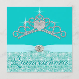 Blaue Diamant Tiara Blaue Quincenera Einladung