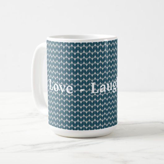 Blaue Diamanten-Muster Kaffeetasse (Vorderseite Links)