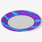 Blaue Diamanten-Papierplatte Pappteller (Schrägansicht)
