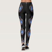 Blaue Diamantherzen Leggings (Rückseite)