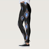 Blaue Diamantherzen Leggings (Links)