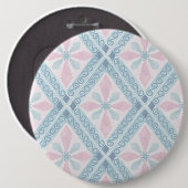 blaue Diamantmuster Button (Vorne & Hinten)