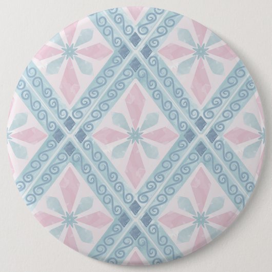 blaue Diamantmuster Button (Vorderseite)