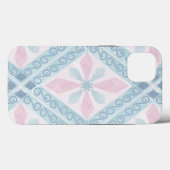 blaue Diamantmuster Case-Mate iPhone Hülle (Rückseite (Horizontal))