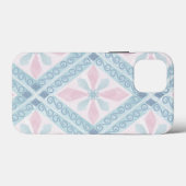blaue Diamantmuster Case-Mate iPhone Hülle (Rückseite (Horizontal))