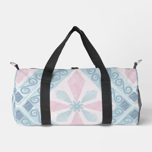 blaue Diamantmuster Duffle Bag (Vorderseite)