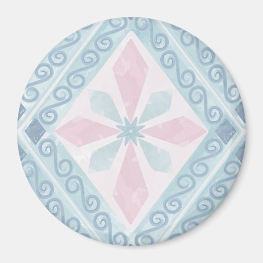blaue Diamantmuster Magnet (Vorne)