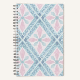 blaue Diamantmuster Notizblock
