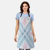 blaue Diamantmuster Schürze (Getragen)