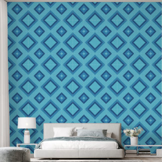 Blaue Diamantmuster Tapete