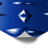 Blaue Diamantplatte aus personalisiertem Stahl Poster (Ecke)