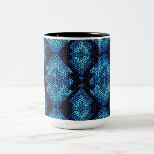 Blaue Diamonds Mosaik Tiles Pattern Tasse (Mittel)