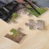 Blaue Diesel-Motor-Lokomotivbahn Puzzle (Seite)