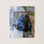 Blaue Diesel-Motor-Lokomotivbahn Puzzle (Vertikal)