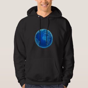 Blaue digitale Binärcodes Erde Hoodie
