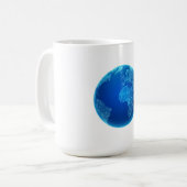 Blaue digitale Binärcodes Erde Kaffeetasse (Vorderseite Links)