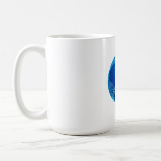 Blaue digitale Binärcodes Erde Kaffeetasse (Links)