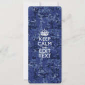 Blaue digitale Camouflage BEHALTE CALM UND Text be (Vorderseite)