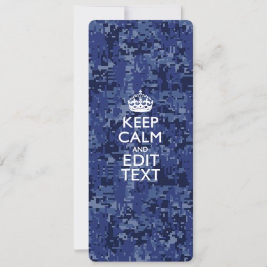 Blaue digitale Camouflage BEHALTE CALM UND Text be (Vorderseite)