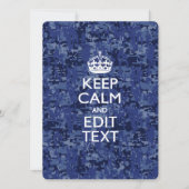 Blaue digitale Camouflage BEHALTE CALM UND Text be (Vorderseite)
