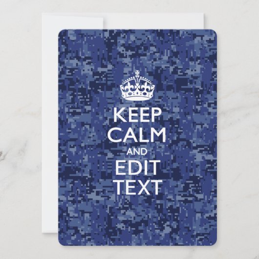 Blaue digitale Camouflage BEHALTE CALM UND Text be (Vorderseite)
