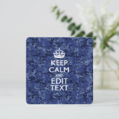 Blaue digitale Camouflage BEHALTE CALM UND Text be (Stehend Vorderseite)