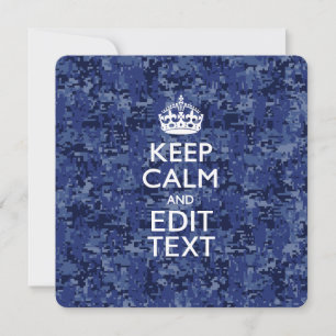 Blaue digitale Camouflage BEHALTE CALM UND Text be