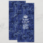 Blaue digitale Camouflage BEHALTE CALM UND Text be (Vorne/Hinten)