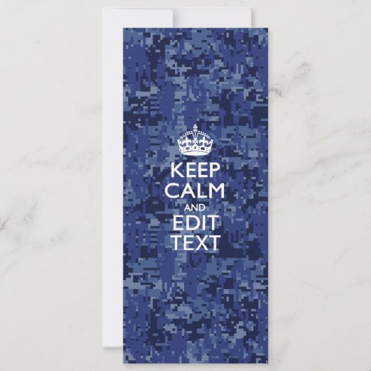 Blaue digitale Camouflage BEHALTE CALM UND Text be (Vorderseite)