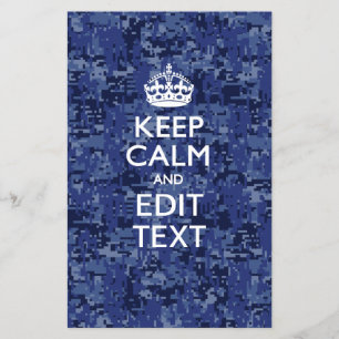 Blaue digitale Camouflage BEHALTE CALM UND Text be Flyer