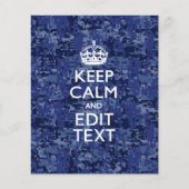 Blaue digitale Camouflage BEHALTE CALM UND Text be Flyer (Vorne)
