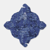 Blaue digitale Camouflage BEHALTE CALM UND Text be Geschenkschachtel (Ungefaltet)