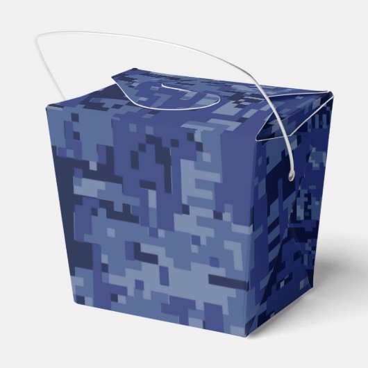 Blaue digitale Camouflage BEHALTE CALM UND Text be Geschenkschachtel (Rückseite)