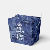 Blaue digitale Camouflage BEHALTE CALM UND Text be Geschenkschachtel (Vorderseite)