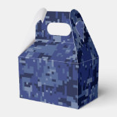 Blaue digitale Camouflage BEHALTE CALM UND Text be Geschenkschachtel (Rückseite)