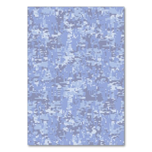 Blaue digitale Camouflage BEHALTE CALM UND Text be Tischnummer (Rückseite)