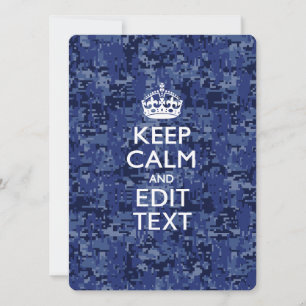 Blaue digitale Camouflage KEEP CALM UND Text bearb