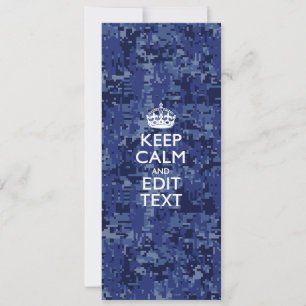 Blaue digitale Camouflage KEEP CALM UND Text bearb